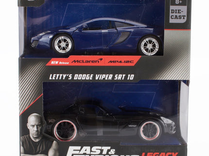 DODGE | SET 2X LETTY'S VIPER SRT-10 COUPE + McLAREN MP4 12C - FAST & FURIOUS | BLACK BLUE