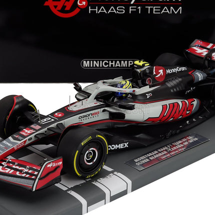 Haas F1 VF-25 Team Moneygram Haas N°87 Canada GP 2025 Oliver Bearman 1:18 Minichamps biela čierna červená