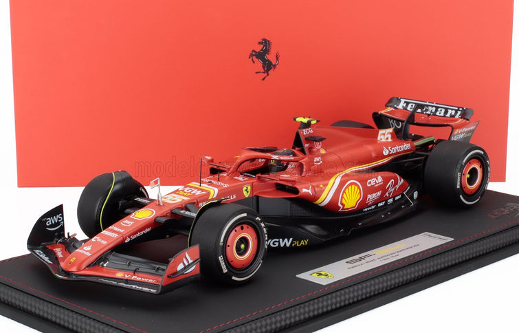 FERRARI | F1 SF-24 TEAM SCUDERIA FERRARI N 55 WINNER AUSTRALIAN GP 2024 CARLOS SAINZ - CON VETRINA - WITH SHOWCASE | RED BLACK