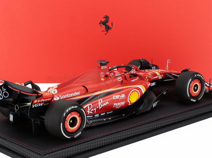 FERRARI | F1  SF-24 TEAM SCUDERIA FERRARI N 16 2nd AUSTRALIAN GP 2024 CHARLES LECLERC - CON VETRINA - WITH SHOWCASE | RED BLACK