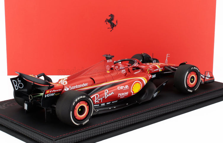 FERRARI | F1  SF-24 TEAM SCUDERIA FERRARI N 16 2nd AUSTRALIAN GP 2024 CHARLES LECLERC - CON VETRINA - WITH SHOWCASE | RED BLACK
