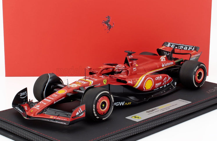 FERRARI | F1  SF-24 TEAM SCUDERIA FERRARI N 16 2nd AUSTRALIAN GP 2024 CHARLES LECLERC - CON VETRINA - WITH SHOWCASE | RED BLACK