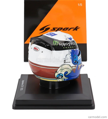 Bell Helmet Helma F1 Oscar Piastri Team Mclaren N°81 3. Miesto Japan GP 2025 1:5 Spark Model modrá biela