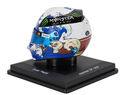 Bell Helmet Helma F1 Oscar Piastri Team Mclaren N°81 3. Miesto Japan GP 2025 1:5 Spark Model modrá biela