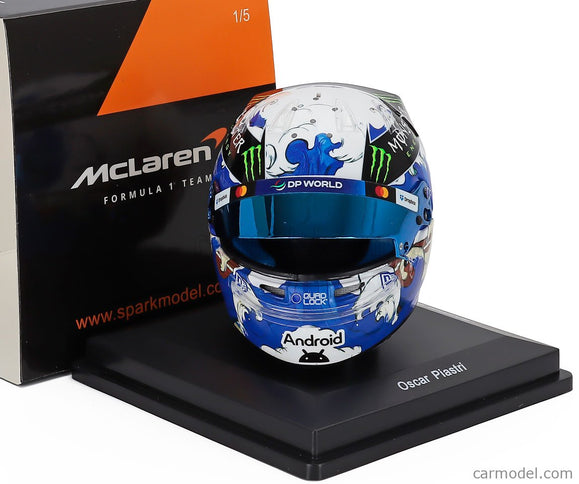 Bell Helmet Helma F1 Oscar Piastri Team Mclaren N°81 3. Miesto Japan GP 2025 1:5 Spark Model modrá biela