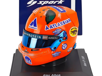 Bell Helmet Helma F1 Alex Albon Team Atlassian Williams Racing N°23 Miami GP 2025 1:5 Spark Model oranžová
