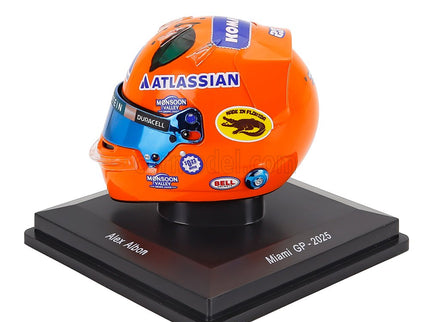Bell Helmet Helma F1 Alex Albon Team Atlassian Williams Racing N°23 Miami GP 2025 1:5 Spark Model oranžová