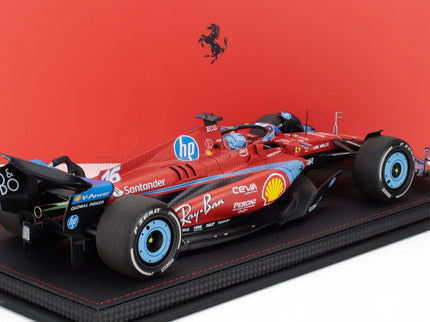 FERRARI | F1  SF-24 TEAM SCUDERIA FERRARI N 16 3rd MIAMI GP 2024 CHARLES LECLERC - CON VETRINA - WITH SHOWCASE | RED LIGHT BLUE