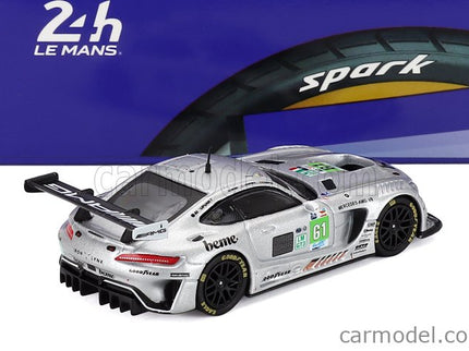 Mercedes Benz AMG GT3 EVO 6.2L V8 Team Iron Lynx N°61 24h Le Mans 2025 Martin Berry - Lin Hodenius - Maxime Martin 1:64 Spark Model strieborná