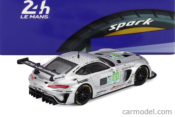 Mercedes Benz AMG GT3 EVO 6.2L V8 Team Iron Lynx N°61 24h Le Mans 2025 Martin Berry - Lin Hodenius - Maxime Martin 1:64 Spark Model strieborná