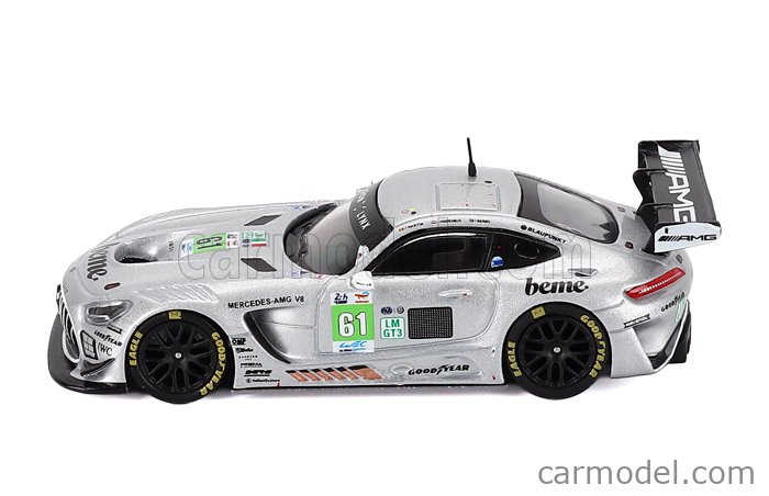 Mercedes Benz AMG GT3 EVO 6.2L V8 Team Iron Lynx N°61 24h Le Mans 2025 Martin Berry - Lin Hodenius - Maxime Martin 1:64 Spark Model strieborná