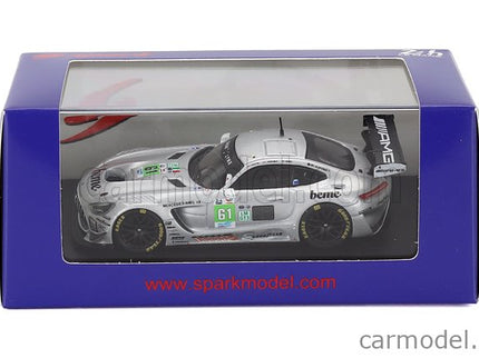 Mercedes Benz AMG GT3 EVO 6.2L V8 Team Iron Lynx N°61 24h Le Mans 2025 Martin Berry - Lin Hodenius - Maxime Martin 1:64 Spark Model strieborná