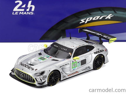Mercedes Benz AMG GT3 EVO 6.2L V8 Team Iron Lynx N°60 24h Le Mans 2025 Andrew Gilbert - Lorcan Hanafin - Fran Rueda 1:64 Spark Model strieborná