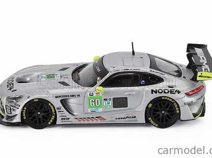 Mercedes Benz AMG GT3 EVO 6.2L V8 Team Iron Lynx N°60 24h Le Mans 2025 Andrew Gilbert - Lorcan Hanafin - Fran Rueda 1:64 Spark Model strieborná