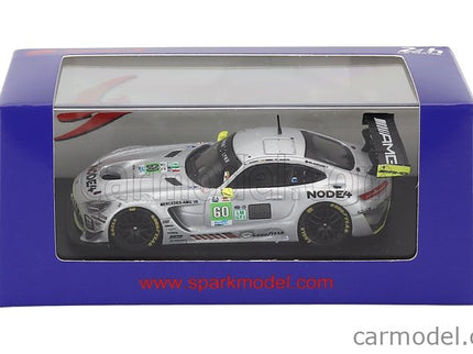 Mercedes Benz AMG GT3 EVO 6.2L V8 Team Iron Lynx N°60 24h Le Mans 2025 Andrew Gilbert - Lorcan Hanafin - Fran Rueda 1:64 Spark Model strieborná