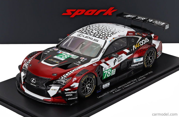 Lexus RC F GT3 5.0L V8 Team Akkodis Asp N°78 24h Le Mans 2025 Finn Gehrsitz - Jack Hawksworth - Arnold Robin 1:18 Spark Model červená biela čierna