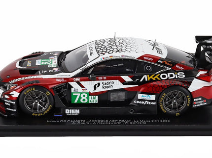 Lexus RC F GT3 5.0L V8 Team Akkodis Asp N°78 24h Le Mans 2025 Finn Gehrsitz - Jack Hawksworth - Arnold Robin 1:18 Spark Model červená biela čierna