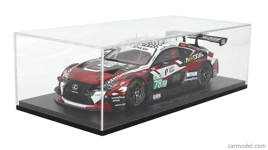 Lexus RC F GT3 5.0L V8 Team Akkodis Asp N°78 24h Le Mans 2025 Finn Gehrsitz - Jack Hawksworth - Arnold Robin 1:18 Spark Model červená biela čierna