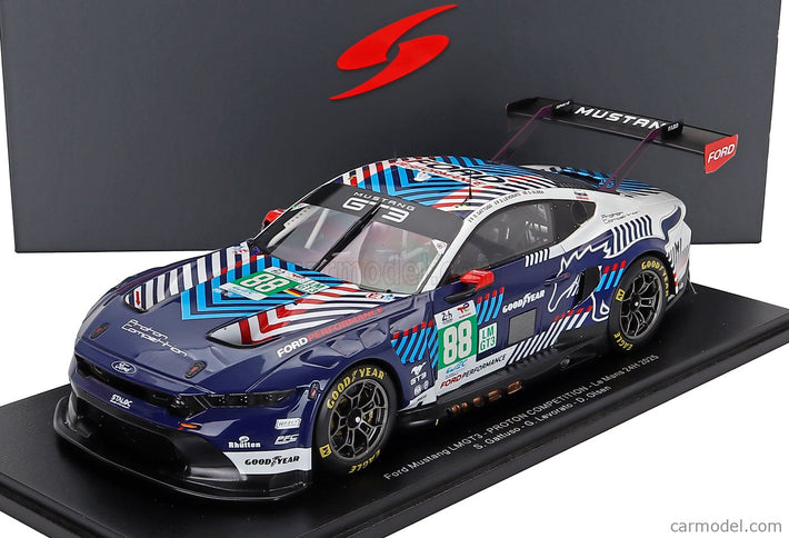 Ford Mustang GT3 5.4L V8 Team Proton Competition N°88 24h Le Mans 2025 Stefano Gattuso - Giammarco Levorato - Dennis Olsen 1:18 Spark Model čierna biela