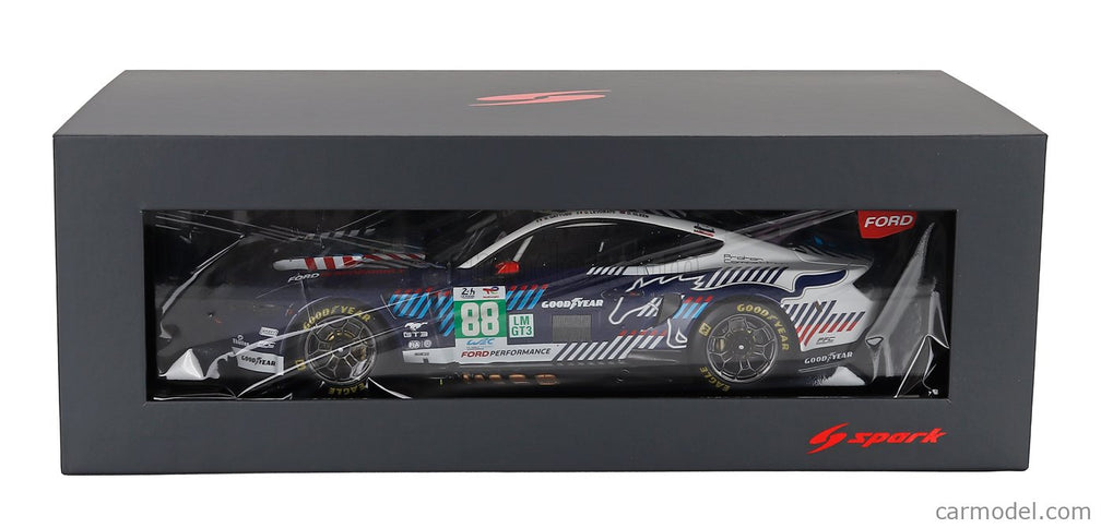 Ford Mustang GT3 5.4L V8 Team Proton Competition N°88 24h Le Mans 2025 Stefano Gattuso - Giammarco Levorato - Dennis Olsen 1:18 Spark Model čierna biela
