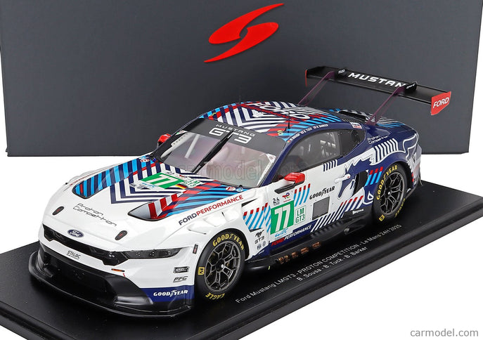 Ford Mustang GT3 5.4L V8 Team Proton Competition N°77 24h Le Mans 2025 Ben Barker - Bernardo Sousa - Ben Tuck 1:18 Spark Model biela čierna