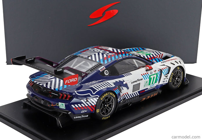 Ford Mustang GT3 5.4L V8 Team Proton Competition N°77 24h Le Mans 2025 Ben Barker - Bernardo Sousa - Ben Tuck 1:18 Spark Model biela čierna