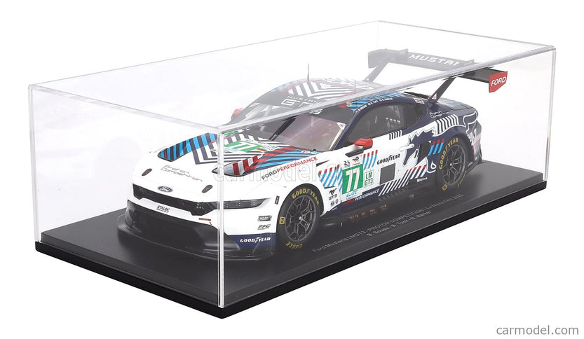 Ford Mustang GT3 5.4L V8 Team Proton Competition N°77 24h Le Mans 2025 Ben Barker - Bernardo Sousa - Ben Tuck 1:18 Spark Model biela čierna