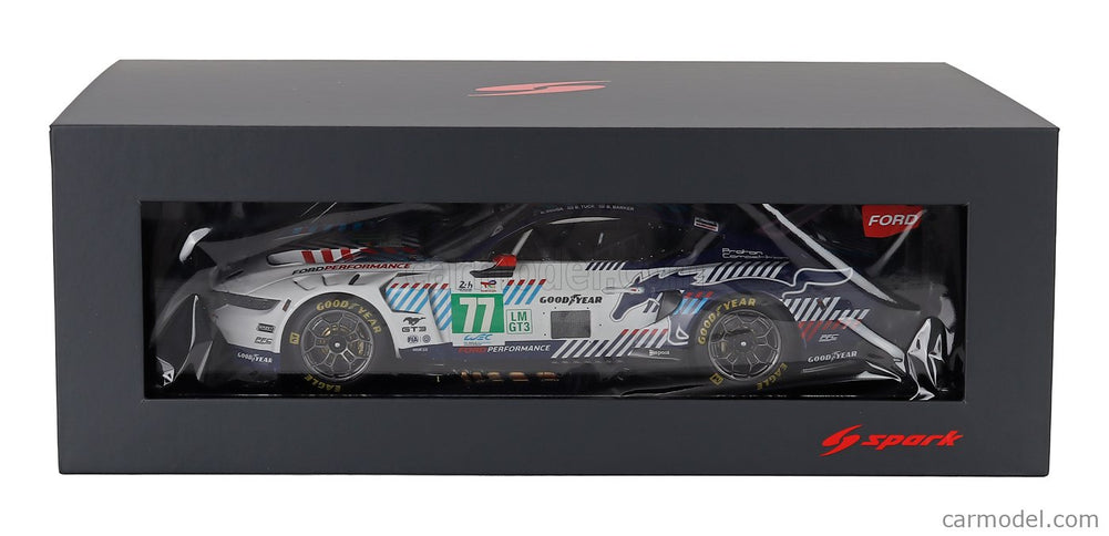 Ford Mustang GT3 5.4L V8 Team Proton Competition N°77 24h Le Mans 2025 Ben Barker - Bernardo Sousa - Ben Tuck 1:18 Spark Model biela čierna