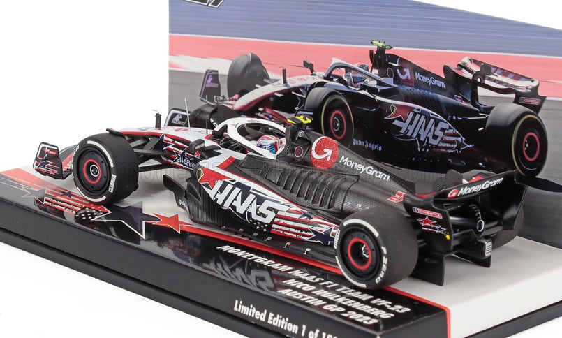 HAAS | F1  VF-23 TEAM MONEYGRAM HAAS N 27 AUSTIN USA GP 2023 NICO HULKENBERG | WHITE BLACK RED