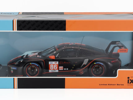 Porsche 911 991-2 RSR-19 4.2L Team GR Racing Gulf N°86 24h Le Mans 2023 Ben Barker - Riccardo Pera - Michael Wainwright 1:18 IXO Models oranžová svetlomodrá čierna