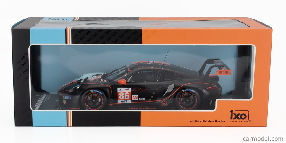 Porsche 911 991-2 RSR-19 4.2L Team GR Racing Gulf N°86 24h Le Mans 2023 Ben Barker - Riccardo Pera - Michael Wainwright 1:18 IXO Models oranžová svetlomodrá čierna