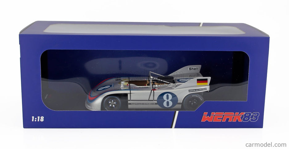 Porsche 908/03 Spider Team Martini Racing N°8 Targa Florio 1971 Vic Elford - Gerard Larrousse 1:18 Werk83 strieborná modrá