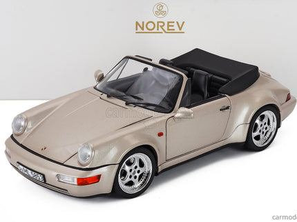 Porsche 911 964 Turbo Look Cabriolet 1992 1:18 Norev strieborná