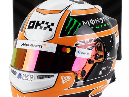 Bell Helmet Helma F1 Oscar Piastri Team Mclaren N°81 3. Miesto Monaco GP 2025 1:2 Mini Helmet oranžová biela čierna