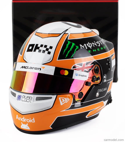 Bell Helmet Helma F1 Oscar Piastri Team Mclaren N°81 3. Miesto Monaco GP 2025 1:2 Mini Helmet oranžová biela čierna