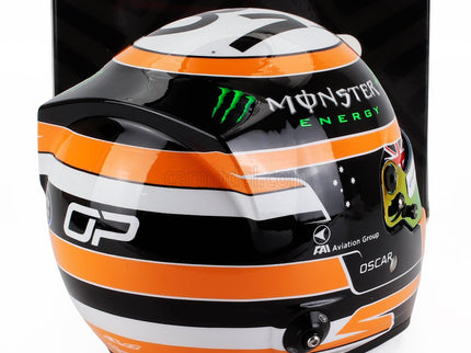 Bell Helmet Helma F1 Oscar Piastri Team Mclaren N°81 3. Miesto Monaco GP 2025 1:2 Mini Helmet oranžová biela čierna