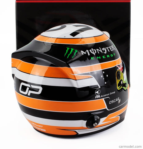 Bell Helmet Helma F1 Oscar Piastri Team Mclaren N°81 3. Miesto Monaco GP 2025 1:2 Mini Helmet oranžová biela čierna