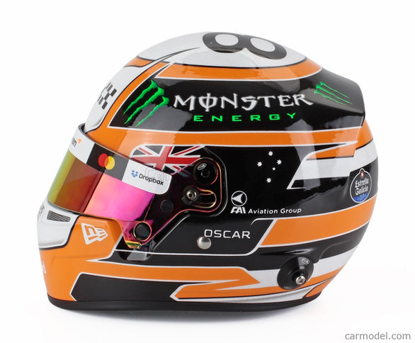 Bell Helmet Helma F1 Oscar Piastri Team Mclaren N°81 3. Miesto Monaco GP 2025 1:2 Mini Helmet oranžová biela čierna