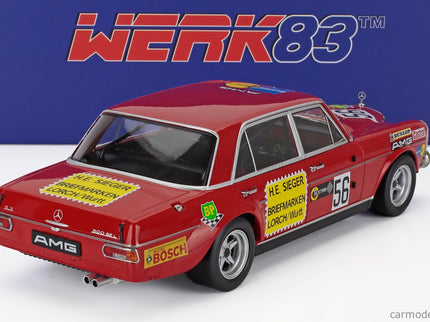 Mercedes Benz 300 Sel 6.8 AMG N°56 200 Miles Nuremberg 1972 Hans Heyer 1:18 Werk83 červená