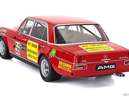 Mercedes Benz 300 Sel 6.8 AMG N°56 200 Miles Nuremberg 1972 Hans Heyer 1:18 Werk83 červená