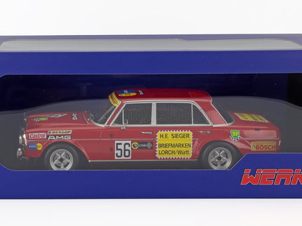 Mercedes Benz 300 Sel 6.8 AMG N°56 200 Miles Nuremberg 1972 Hans Heyer 1:18 Werk83 červená