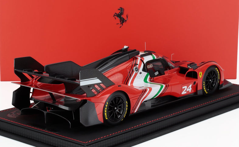 FERRARI | 499P 3.0L TURBO V6 N 24 MODIFICATA LAUNCH VERSION 2023 - CON VETRINA - WITH SHOWCASE | RED WHITE BLACK