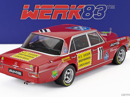 Mercedes Benz 300 Sel 6.8 Team Mercedes AMG N°11 24h Paul Ricard 1971 Hans Heyer - Clemens Schickentanz 1:18 Werk83 červená
