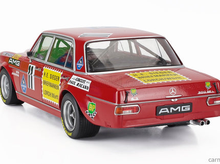 Mercedes Benz 300 Sel 6.8 Team Mercedes AMG N°11 24h Paul Ricard 1971 Hans Heyer - Clemens Schickentanz 1:18 Werk83 červená