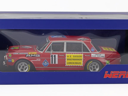 Mercedes Benz 300 Sel 6.8 Team Mercedes AMG N°11 24h Paul Ricard 1971 Hans Heyer - Clemens Schickentanz 1:18 Werk83 červená