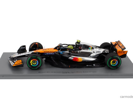 Mclaren F1 MCL39 Team Mclaren N°4 Majster Sveta Víťaz Silverstone British GP 2025 Lando Norris 1:18 Spark Model oranžová chrómová čierna