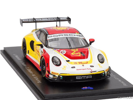 Porsche 911 992 GT3 R Team The Bend Motorsport Park N°91 12h Bathurst 2025 Laurin Heinrich - Yasser Shahin - Sam Shahin - Morris Schuring 1:43 Spark Model žltá červená biela
