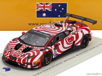 Lamborghini Huracan GT3 EVO2 Team Wall Racing N°93 12h Bathurst 2025 Tony D'alberto - Adrian Deitz - Grant Denyer - Brendon Leitch 1:43 Spark Model červená biela