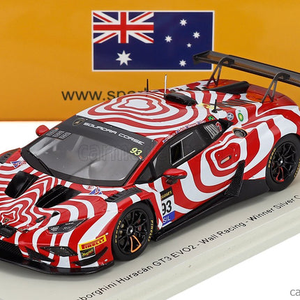 Lamborghini Huracan GT3 EVO2 Team Wall Racing N°93 12h Bathurst 2025 Tony D'alberto - Adrian Deitz - Grant Denyer - Brendon Leitch 1:43 Spark Model červená biela