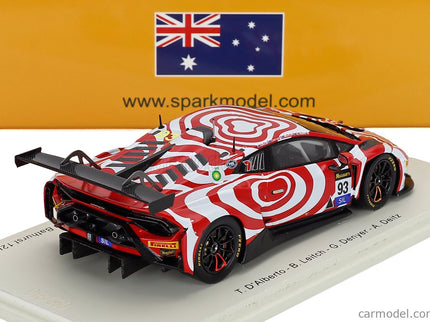 Lamborghini Huracan GT3 EVO2 Team Wall Racing N°93 12h Bathurst 2025 Tony D'alberto - Adrian Deitz - Grant Denyer - Brendon Leitch 1:43 Spark Model červená biela